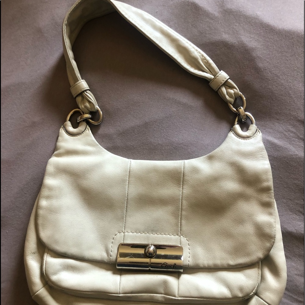 Coach purse in ivory leather
